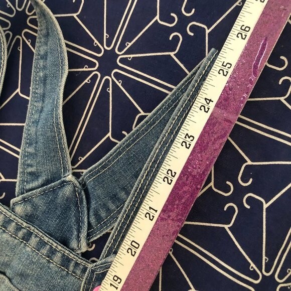Squeeze Girls Denim Overall Shorts Size 10 Blue Distressed Jean Bib Shortalls - Picture 6 of 6